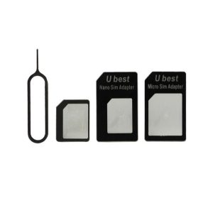 NOOSY SIM adapter (Nano SIM kártyát Micro SIM és normál méretű kártyára alakítja át, kártya kiemelő) FEKETE