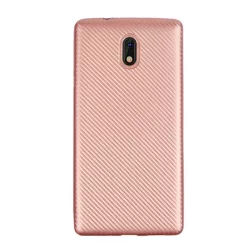 Szilikon telefonvédő (karbon minta) ROZÉARANY Nokia 3