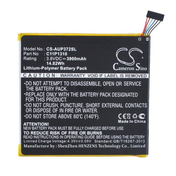 CAMERON SINO Li-Polymer akku (3.8V/3900mAh, Asus C11P1310 kompatibilis) FEKETE Asus Fonepad 7 (ME372CL)