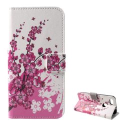   Tok álló, bőr hatású (FLIP, oldalra nyíló, asztali tartó funkció, virág minta) FEHÉR Huawei P9 Lite Mini