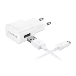   SAMSUNG hálózati töltő USB aljzat (8W + ECB-DU4AWE/ECB-DU68WE microUSB kábel) FEHÉR