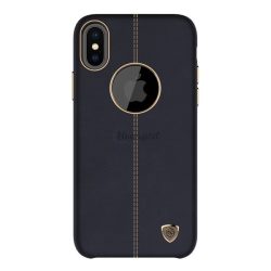   NILLKIN ENGLON műanyag telefonvédő (bőr hatású, varrás minta, logó kivágás) FEKETE Apple iPhone X 5.8, Apple iPhone XS 5.8