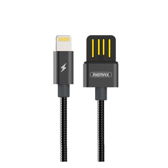 REMAX Serpent adatkábel (USB - Type-C, gyorstöltő, 100cm, fémhatás) FEKETE