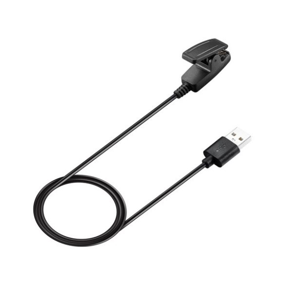 Töltőkábel (USB - Garmin, 100cm, csíptethető) FEKETE Garmin Forerunner 230, Garmin Forerunner 735XT, Garmin Forerunner 630, Garmin Forerunner 235, Garmin Vivomove HR, Garmin Lily