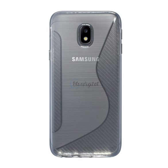 Szilikon telefonvédő (S-line, karbon minta) ÁTLÁTSZÓ Samsung Galaxy J3 (2017) SM-J330 EU
