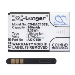  CAMERON SINO Li-Ion akku (3.7V/900mAh, Emporia AK-C150 kompatibilis) FEKETE Alcatel OT-2053D, Alcatel 2003, Telme C151