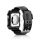 Szilikon óra keret (szilikon szíj, ütésálló) FEKETE Apple Watch Series 1 42mm, Apple Watch Series 2 42mm, Apple Watch Series 3 42mm