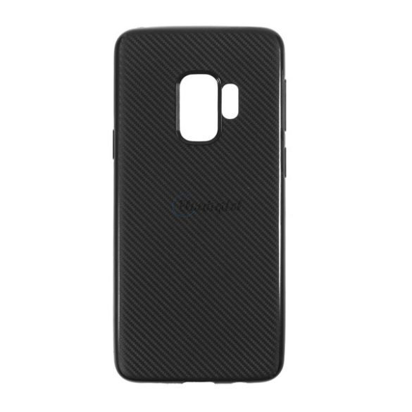 Szilikon telefonvédő (karbon minta) FEKETE Samsung Galaxy S9 (SM-G960)