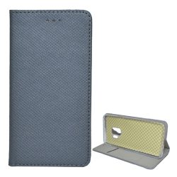   Tok álló, bőr hatású (FLIP, oldalra nyíló, asztali tartó funkció, rombusz minta) SZÜRKE Samsung Galaxy S9 (SM-G960)
