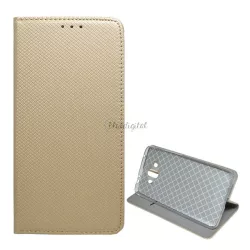   Tok álló, bőr hatású (FLIP, oldalra nyíló, asztali tartó funkció, rombusz minta) ARANY Huawei Mate 10