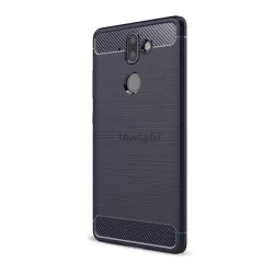  Szilikon telefonvédő (közepesen ütésálló, légpárnás sarok, szálcsiszolt, karbon minta) SÖTÉTKÉK Nokia 9