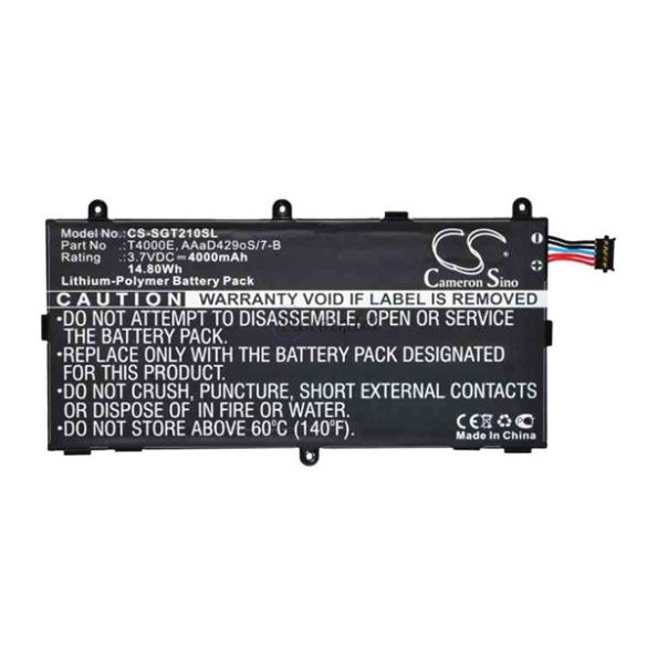 CAMERON SINO Li-Polymer akku (3.7V/3600mAh, Samsung AAaD429oS/7-B kompatibilis) FEKETE Samsung Galaxy Tab3 7.0 (SM-T210, P3210), Samsung Galaxy Tab3 7.0 (SM-T211, P3200), Samsung Galaxy Tab3 Kids 7.0 (SM-T2105)