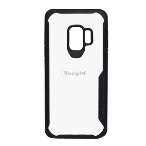 IPAKY műanyag telefonvédő (szilikon keret, közepesen ütésálló, átlátszó hátlap) FEKETE Samsung Galaxy S9 (SM-G960)