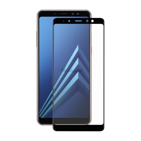 ENKAY képernyővédő üveg (3D full cover, íves, karcálló, 0.26mm, 9H) FEKETE Samsung Galaxy A8 Plus (2018) SM-A730F