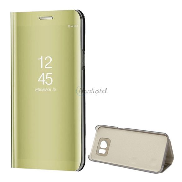Tok álló (aktív FLIP, oldalra nyíló, asztali tartó funkció, tükrös felület, Mirror View Case) ARANY Samsung Galaxy S7 EDGE (SM-G935)