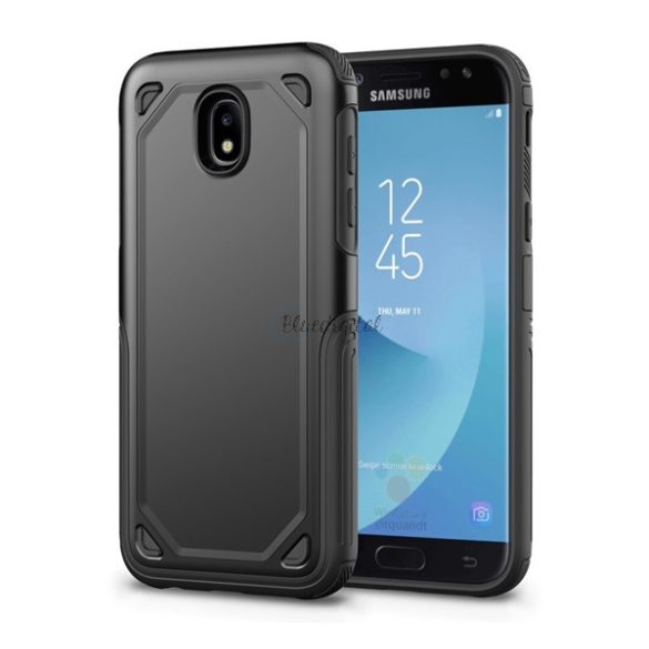 Defender műanyag telefonvédő (közepesen ütésálló, szilikon belső, ultravékony) FEKETE Samsung Galaxy J3 (2017) SM-J330 EU