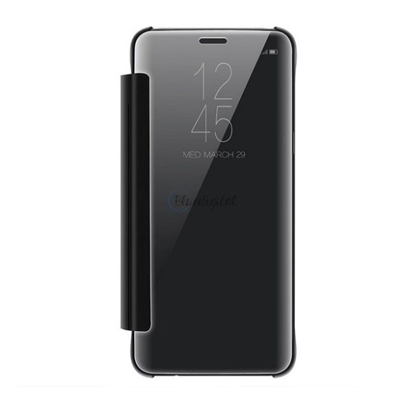 Tok álló (aktív FLIP, oldalra nyíló, tükrös felület, Mirror View Case) FEKETE Samsung Galaxy S9 (SM-G960)