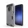 Műanyag telefonvédő (szilikon belső, közepesen ütésálló, bankkártya tartó, szálcsiszolt minta) EZÜST Samsung Galaxy S9 (SM-G960)