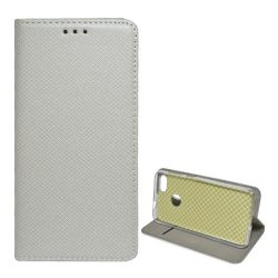   Tok álló, bőr hatású (FLIP, oldalra nyíló, asztali tartó funkció, rombusz minta) VILÁGOSSZÜRKE Huawei P9 Lite Mini