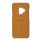 USAMS JOE műanyag telefonvédő (bőr hatású, varrás minta) VILÁGOSBARNA Samsung Galaxy S9 (SM-G960)