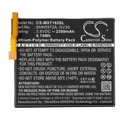   CAMERON SINO Li-Polymer akku (3.8V/2300mAh, Motorola GV30 kompatibilis) FEKETE Lenovo Moto Z (XT1650)