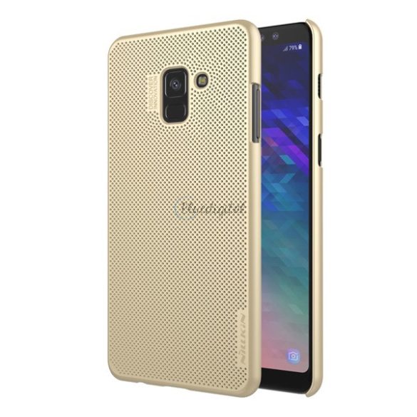 NILLKIN AIR műanyag telefonvédő (gumírozott, lyukacsos) ARANY Samsung Galaxy A8 Plus (2018) SM-A730F