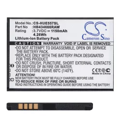   CAMERON SINO Li-Ion akku (3.7V/1150mAh, Huawei HB434666RAW kompatibilis) FEKETE 