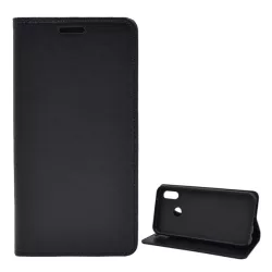   Tok álló, bőr hatású (FLIP, oldalra nyíló, asztali tartó funkció) FEKETE Huawei P20 Lite