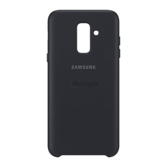 SAMSUNG műanyag telefonvédő (dupla rétegű, gumírozott) FEKETE Samsung Galaxy A6+ (2018) SM-A605F