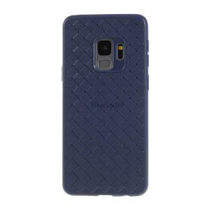 Szilikon telefonvédő (bőr hatású, fonott minta) KÉK Samsung Galaxy S9 (SM-G960)