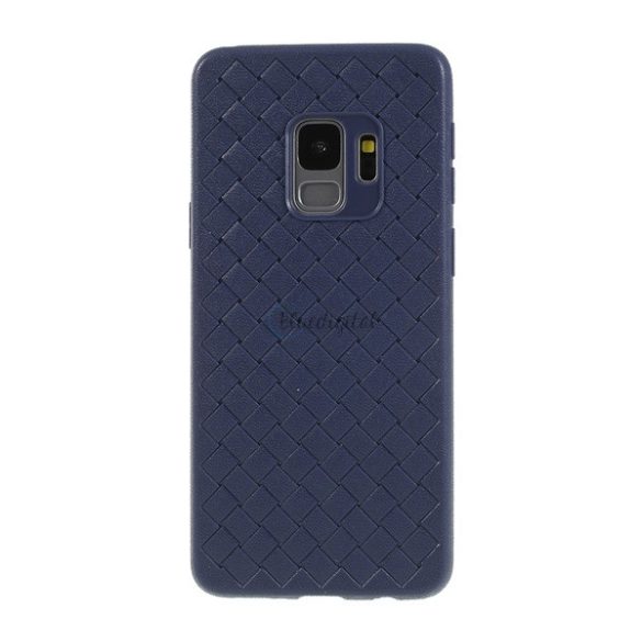 Szilikon telefonvédő (bőr hatású, fonott minta) KÉK Samsung Galaxy S9 (SM-G960)