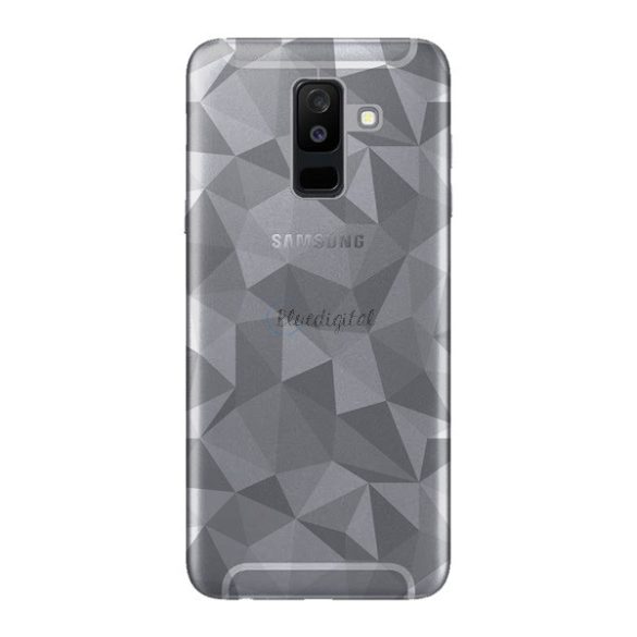 Szilikon telefonvédő (3D, gyémánt minta) ÁTLÁTSZÓ Samsung Galaxy A6+ (2018) SM-A605F