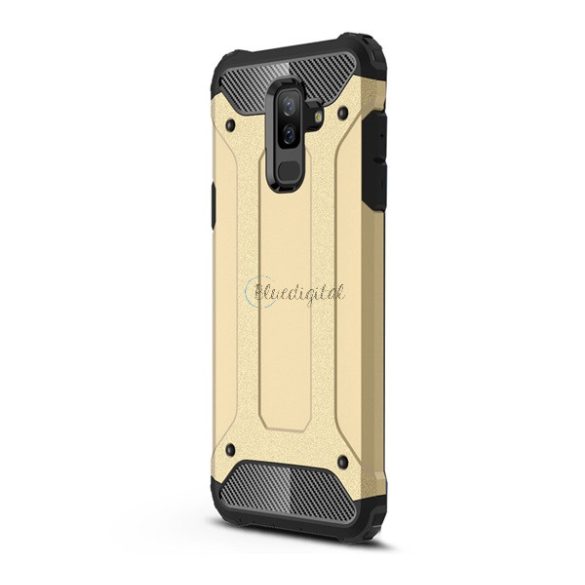 Defender műanyag telefonvédő (közepesen ütésálló, légpárnás sarok, szilikon belső, fémhatás) ARANY Samsung Galaxy A6+ (2018) SM-A605F