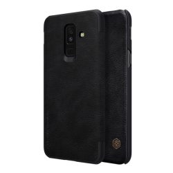   NILLKIN QIN tok álló, bőr hatású (FLIP, oldalra nyíló, bankkártya tartó) FEKETE Samsung Galaxy A6+ (2018) SM-A605F