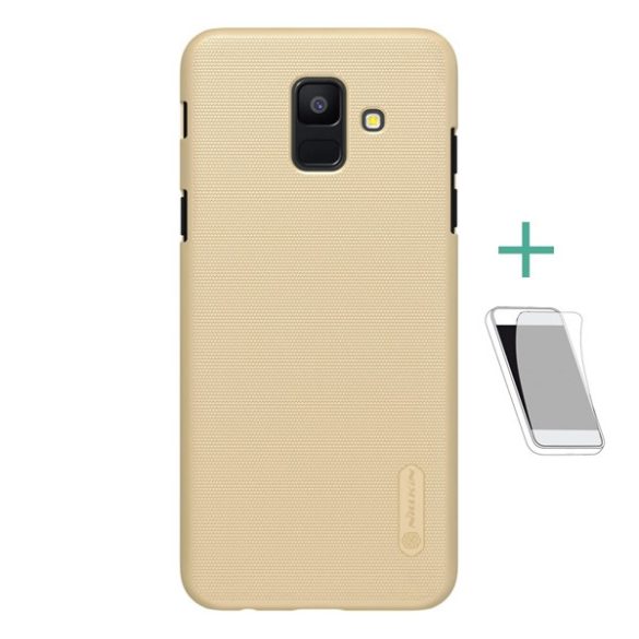 NILLKIN SUPER FROSTED műanyag telefonvédő (gumírozott, érdes felület + képernyővédő fólia) ARANY Samsung Galaxy A6 (2018) SM-A600F