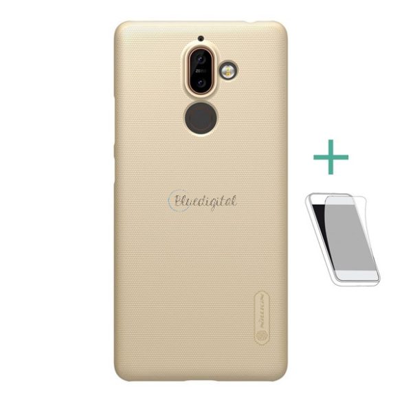 NILLKIN SUPER FROSTED műanyag telefonvédő (gumírozott, érdes felület + képernyővédő fólia) ARANY Nokia 7 Plus