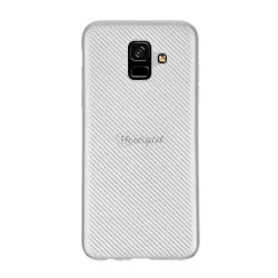   Szilikon telefonvédő (karbon minta) EZÜST Samsung Galaxy A6 (2018) SM-A600F
