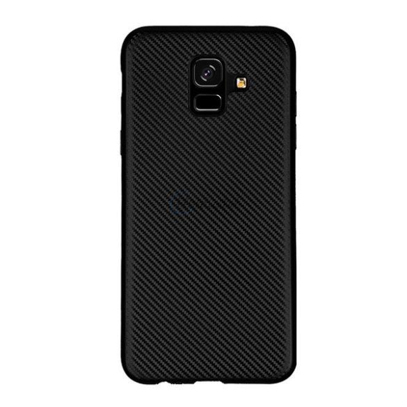 Szilikon telefonvédő (karbon minta) FEKETE Samsung Galaxy A6 (2018) SM-A600F