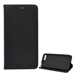   Tok álló, bőr hatású (FLIP, oldalra nyíló, asztali tartó funkció) FEKETE Huawei Y6 (2018)
