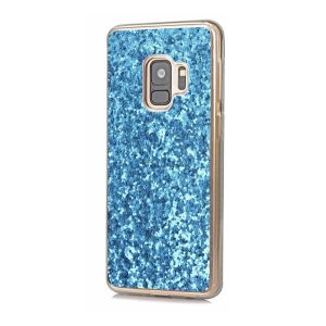 Szilikon telefonvédő (csillogó, flitteres) KÉK Samsung Galaxy S9 (SM-G960)