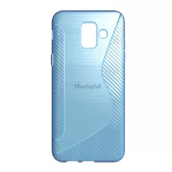   Szilikon telefonvédő (S-line, karbon minta) VILÁGOSKÉK Samsung Galaxy A6 (2018) SM-A600F