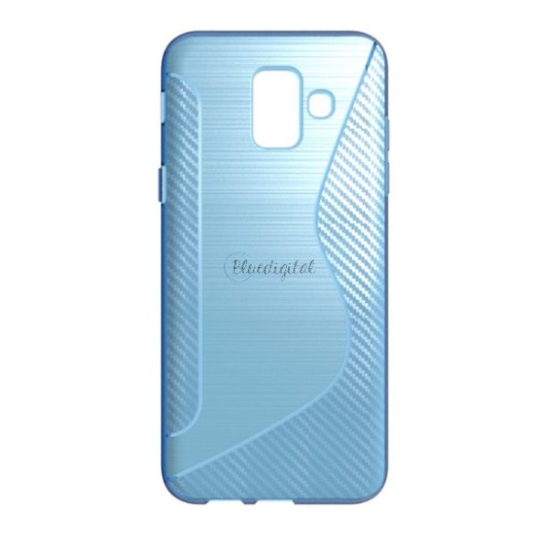 Szilikon telefonvédő (S-line, karbon minta) VILÁGOSKÉK Samsung Galaxy A6 (2018) SM-A600F