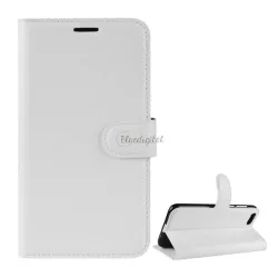   Tok álló, bőr hatású (FLIP, oldalra nyíló, asztali tartó funkció, prémium) FEHÉR Huawei Y5 2018 (Y5 Prime 2018), Honor 7S