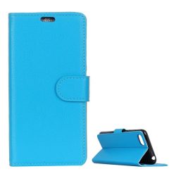   Tok álló, bőr hatású (FLIP, oldalra nyíló, asztali tartó funkció, prémium) VILÁGOSKÉK Huawei Y6 (2018)