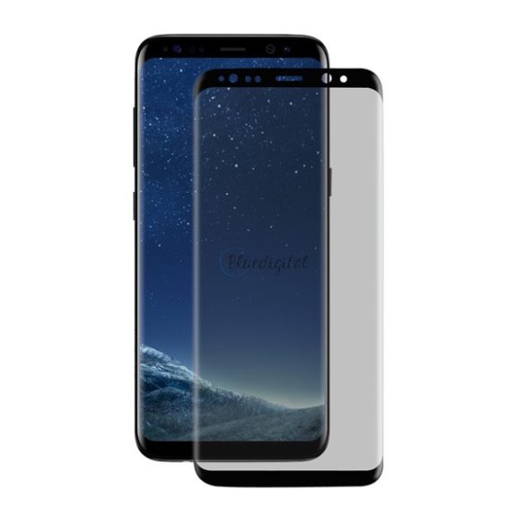 ENKAY képernyővédő üveg (3D full cover,íves, betekintés elleni védelem, 0.26mm, 9H) FEKETE Samsung Galaxy S8 Plus (SM-G955)