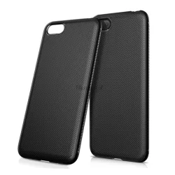   Szilikon telefonvédő (közepesen ütésálló, csíkos minta) FEKETE Huawei Y5 2018 (Y5 Prime 2018)