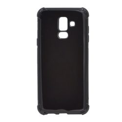   Szilikon telefonvédő (közepesen ütésálló, légpárnás sarok, fényes) FEKETE Samsung Galaxy A6+ (2018) SM-A605F