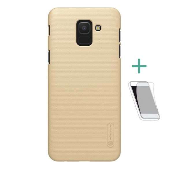 NILLKIN SUPER FROSTED műanyag telefonvédő (gumírozott, érdes felület + képernyővédő fólia) ARANY Samsung Galaxy J6 (2018) SM-J600F