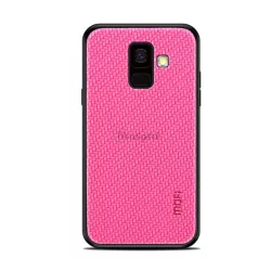  MOFI HONOR műanyag telefonvédő (szilikon keret, bőr hatású hátlap, fonott minta) MAGENTA Samsung Galaxy A6 (2018) SM-A600F