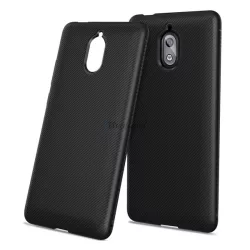   Szilikon telefonvédő (közepesen ütésálló, csíkos minta) FEKETE Nokia 3.1